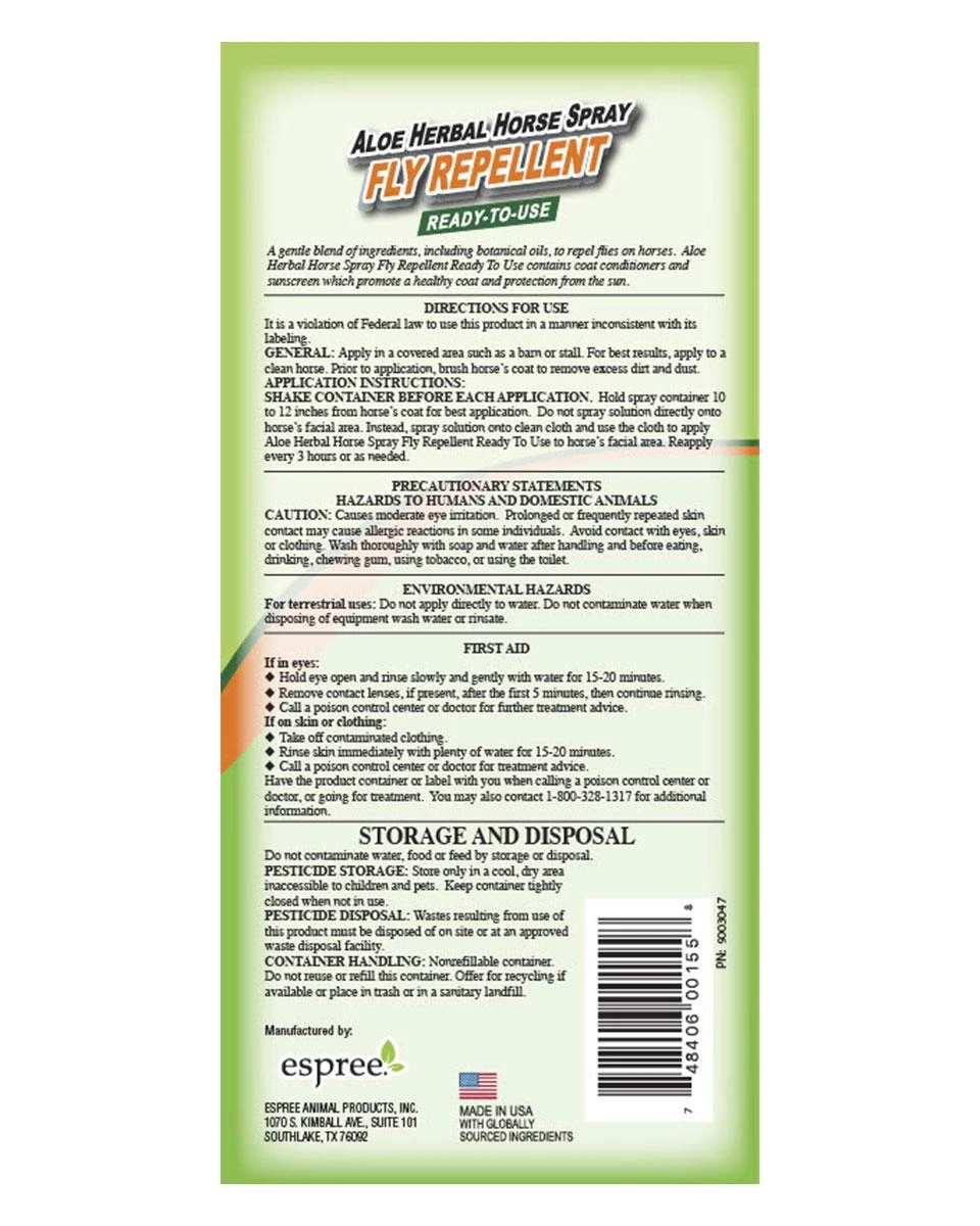 Espree Aloe Herbal Fly Spray - Image 2
