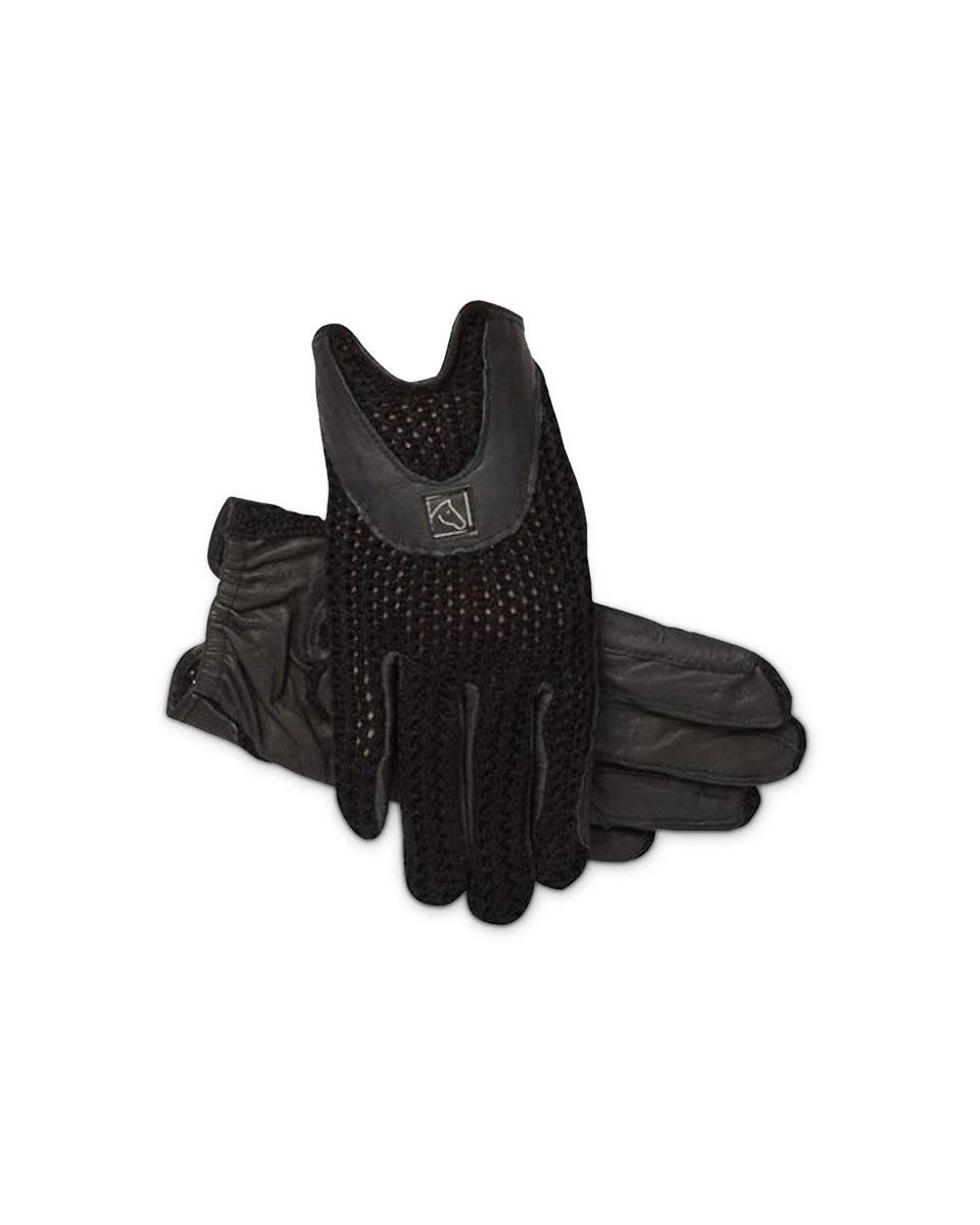 SSG Lycrochet Horseshoe Back Riding Gloves - Image 2